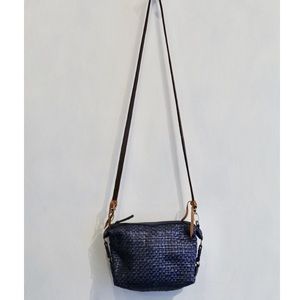 NWT En Shalla Metallic Blue Black crossbody